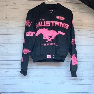 JH Design Mustang Logo Sports Bomber Jacket